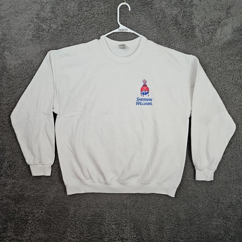 VETEMENTS Maglione Sherwin Williams Piinters XL felpa manica lunga bianco abbigliamento da lavoro