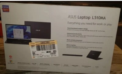 NEW ASUS Vivobook L510MA 15.6" FHD Intel N5030 128GB SSD 4GB RAM Microsoft 365 - Image 1 of 2