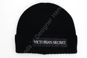VICTORIA'S SECRET VS BLACK BEANIE HAT NWT - Picture 1 of 2