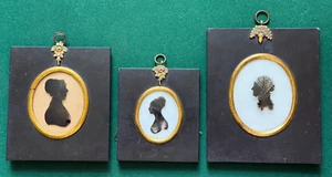 Antique Georgian Silhouette Miniature Portrait Gomm Governess King George Child - Picture 1 of 22