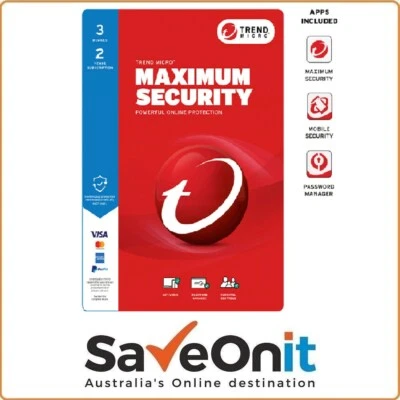 Trend Micro Maximum Security 1 Device / 3 Devices 1 or 2 years Email Key Only - image 1 of 2