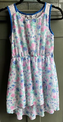 Guess - Precioso vestido floral sin mangas para niñas con panel trasero de encaje - Talla 12 Foto 1 de 4