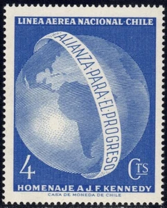 1964 Chile SC# C254 - Issued in Memory of President John F. Kennedy - M-NH -1 - Picture 1 of 1