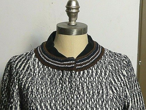 Women's Tory Burch Black Chunky Woven Blazer Jacket Zip & Snap Sz. 0 MINT!