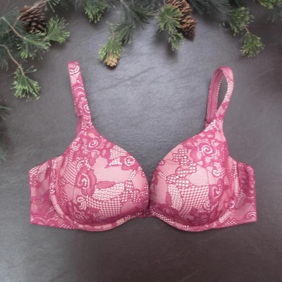 Sujetador Lilyette para mujer 38D rosa encaje con aros ligeramente forrado floral cobertura completa Foto 1 de 4
