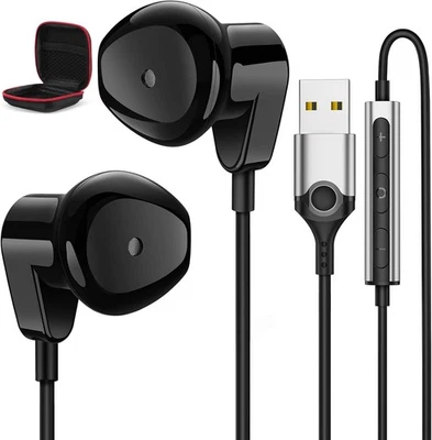 APETOO USB Headset with Microphone for PC/Laptop, 7.5FT USB Type-A Wired Earbuds - Image 1 of 4