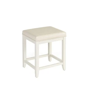 Vista 15.75 in. x 19.25 in. Vanity Stool in White - Picture 1 of 7