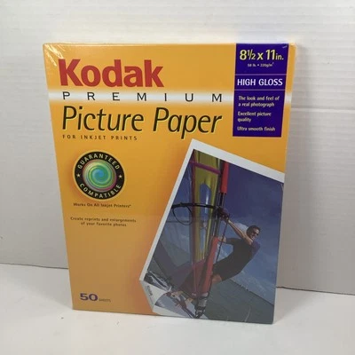 UNOPENED Kodak Premium Picture Paper Inkjet 8 1/2 X 11 High Gloss HW 50 sheets - Image 1 of 3