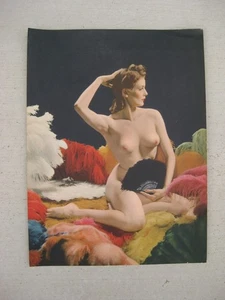 Vintage 1942 C. Moss "Joan" Lithographie Druck Akt Pin-up Pinup Girl USA 16"x12" - Bild 1 von 7