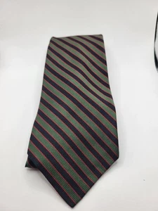 Briar Mens Tie Striped All Silk Made In England Red, Green, And Dark Blue - Picture 1 of 8