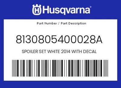 Juego de alerones originales Husqvarna blanco 2014 con calcomanía - 8130805400028A Foto 1 de 4