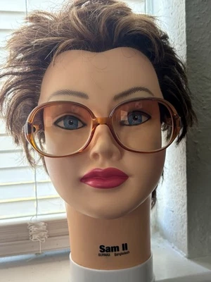 Vintage 70s  CHRISTIAN DIOR #2076 Prescription Oversized Brown Orange Eyeglasses - Image 1 of 4