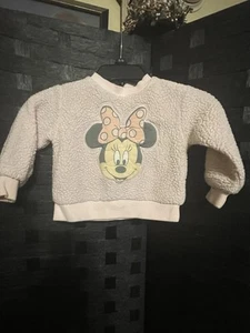 Disney Minnie Mouse Sweatshirt 12 M Pink Plush sherpa - Picture 1 of 5