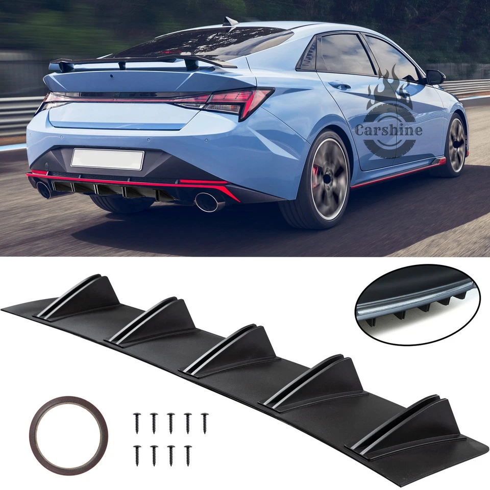 Matte Black Rear Diffuser Splitter Lip Spoiler Shark Fin For Hyundai Elantra n Foto 1 de 4