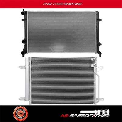 For 2012-2014 Volkswagen Beetle 2.0L 2.5L Aluminum Radiator & A/C Condenser Kit - Image 1 of 4