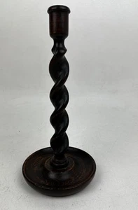 Wooden Barley Twist Candle Stick 12" - Picture 1 of 6