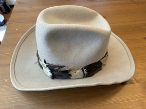 Women’s Cowboy Hat Size 7 1/8, Drifter, 100% Wool, Feather Hat - Picture 1 of 8