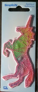 Pink Unicorn Iron on Patch Embroidered Patch - Picture 1 of 2