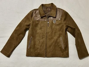 NWOT GA Emporio Collection Made In Italy Suede Jacket w/ Real Leather Men’s L - Picture 1 of 13