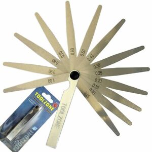 Metric 13 Blade Feeler Gauge 0.05 to 1.0mm Spark Plug Measure Gap Tool Set UK