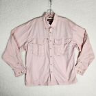 Simms Fishing Shirt Mens Large L Light Pink Roll Tab Sleeve Vented Quick 3X Dry