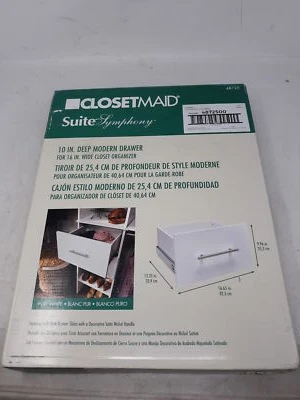 Gaveta profunda ClosetMaid SuiteSymphony 4872500 10" para organizador 16" branco puro - Imagem 1 de 4