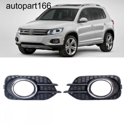 Cubierta de rejilla de luz antiniebla para VW Tiguan 2012-2016 de parachoques delantero cubierta cromada Foto 1 de 4