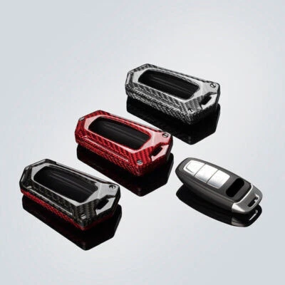 Carbon Fiber Car Key Fob Case Cover For Audi Q3 Q5 A7 A8 A6L A3 A4 A6 S8 Quattro - Image 1 of 4