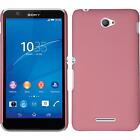 Hardcase For Sony Xperia E4 Rubberized Pink Cover + Protective Foils
