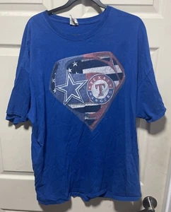 NFL Dallas Cowboys & Texas Rangers T-Shirt - Men's Size 3xl Fruit of the Loom - Picture 1 of 4