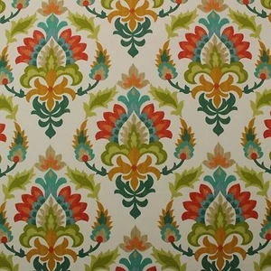 MILL CREEK TAPPAH HILLSIDE SAMBA GREEN FLORAL DAMASK COTTON FABRIC BY YARD 54"W - Picture 1 of 5