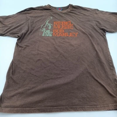 Мужская футболка Zion Rootswear XL коричневая Rebel Music Bob Marley короткий рукав - Изображение 1 из 4