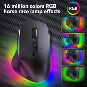 Bluetooth 2.4G Wireless Ergonomic Optical Gaming Mouse PC Laptop Rechargeable AU - Picture 1 of 16