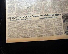MARTIN LUTHER KING JR. I Have A Dream Speech MARCH on Washington 1963 Newspaper