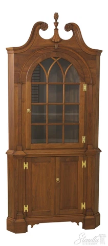 58293EC: Chippendale Style Bench Made Solid Walnut Corner Cabinet Cover