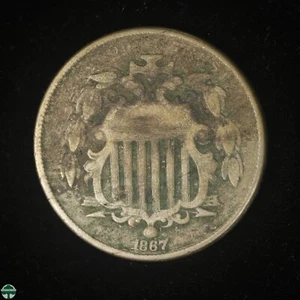 1867 without Rays Shield Nickel - Very Good Details - Picture 1 of 2