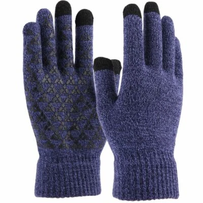 Conjunto de 1-3 piezas de gorro tejido de invierno gorro bufanda pantalla táctil guantes de esquí gorra cálida unisex Foto 1 de 4