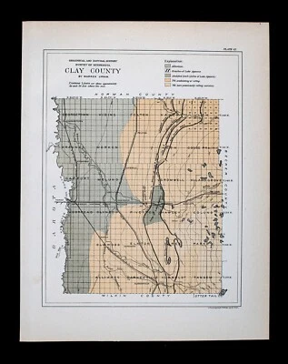 1901 Minnesota Geological Map Clay County Dilworth Barnesville Hawley Glyndon MN - Image 1 of 4