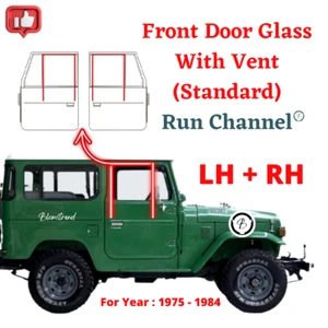 Par Toyota Land Cruiser FJ40 FJ45 BJ40 canal de funcionamiento ESTÁNDAR puerta delantera vidrio - Imagen 1 de 6