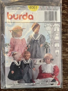 Burda 4061 UNCUT Sewing Pattern, 12"-22" Doll Clothes - Picture 1 of 2
