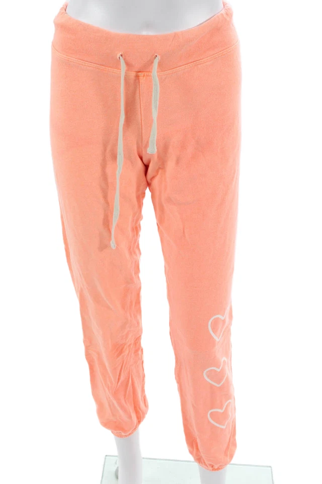Pantalones deportivos recortados Sundry para mujer naranja con cordón corazón talla 0 Foto 1 de 4