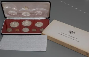 1973 Cayman Islands 8 Coin Proof Set 4 Sterling Silver Coins with Box - Picture 1 of 5