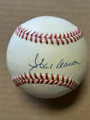 Hank Aaron Signed Official National League Autographed Baseball BAS HOF - Image 1 of 4