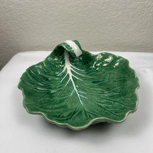 Bordallo Pinheiro Footed green CABBAGE LEAF 10" Serving Bowl Portugal Majolica - Picture 1 of 10