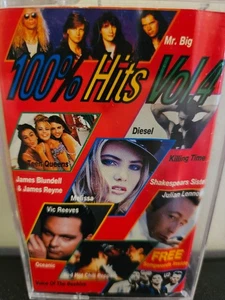 100% HITS VOL. 4 Various Artists 1992 CASSETTE TAPE POP ROCK CANDY HARLOTS - Picture 1 of 5
