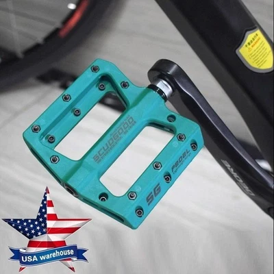 公路山地车山地自行车 Fixie 自行车踏板轴承平踏板聚酰胺蓝色 — 第 1/4 张图片