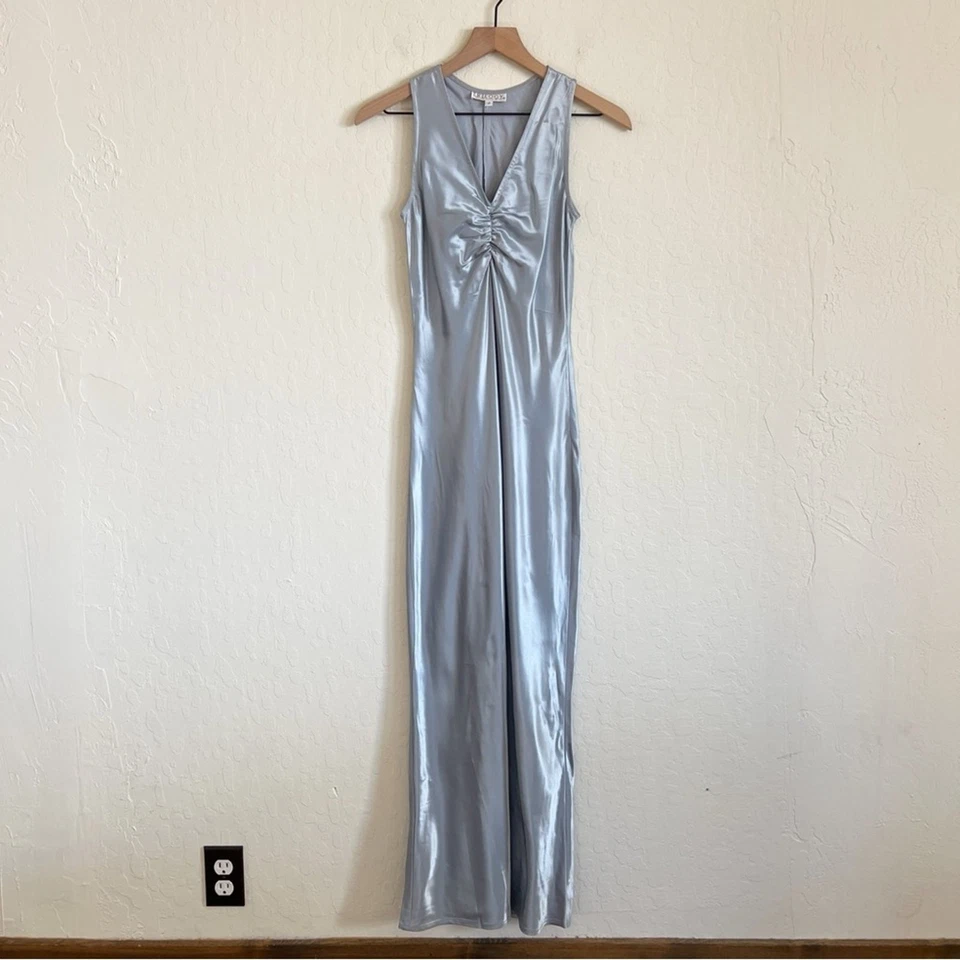 Maxi Vestido Sin Mangas Vintage Y2K Rampage Trilogy Azul Iridiscente Sin Mangas Acanalado 2 Foto 1 de 4