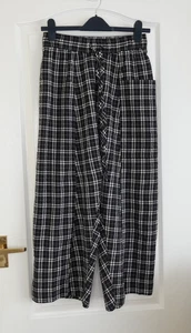 Toast Japanese Check Drop Crotch Trousers Size XS Black Cropped Seersucker - Picture 1 of 19