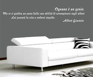 WALL STICKERS ADESIVI MURALI Albert Einstein Aforismi Frasi Famose Parete AMORE - Foto 1 di 1