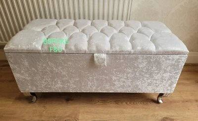 Storage Ottoman Box Footstool Chesterfield Blanket Toys Box Pouffe Bench Seat - Image 1 of 4